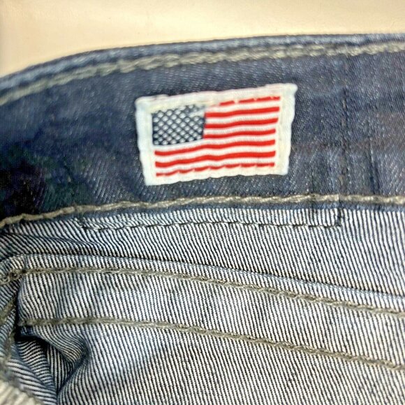 True Religion World Tour Jodie Womens Jeans Size 27 Stretch Denim Raw Hem Dark W - Picture 7 of 10